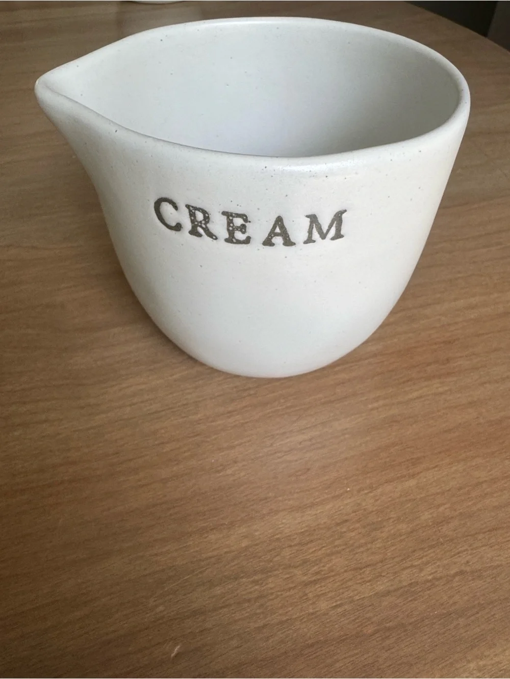 Hearth & Hand White Ceramic Cream Server with 'CREAM' Lettering